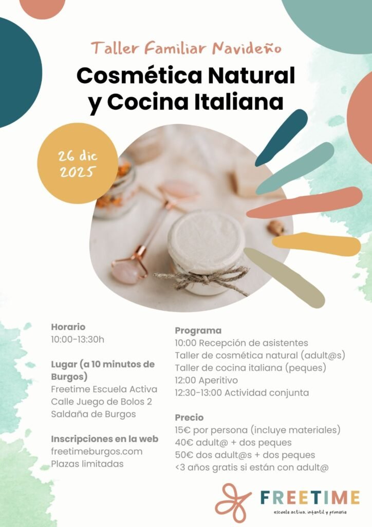 Jornada Familiar Navideña Cosmética Natural y Cocina Italiana en Freetime Burgos